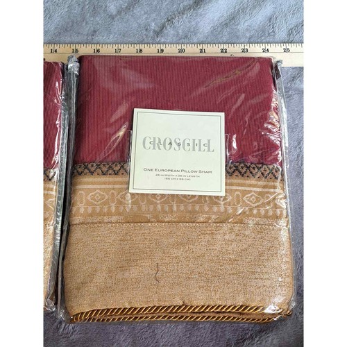 2 NEW Crocill European pillow shams Renaissance Scarlett - Picture 2 of 6