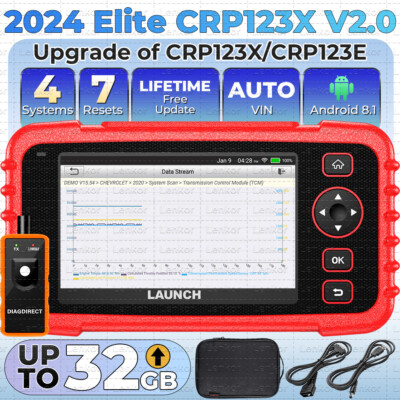 2024 LAUNCH CRP123X V2.0 PLUS ELITE Car OBD2 Scanner Diagnostic Tool Oil Reset