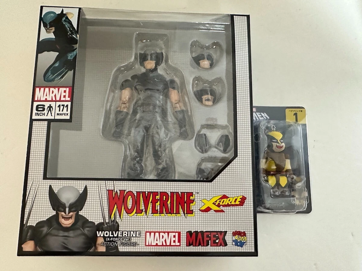 MAFEX No.171 WOLVERINE (X-FORCE Ver.) & BE@RBRICK 100% Figure Medicom Toy NEW