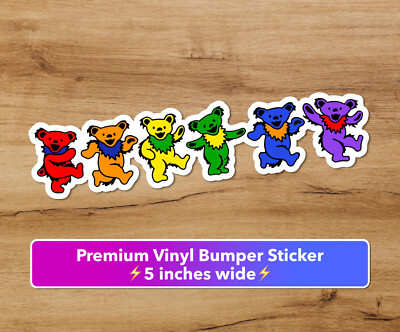 Grateful Dead Dancing Bears Sticker 5in Decal music bumper car Jerry Garcia