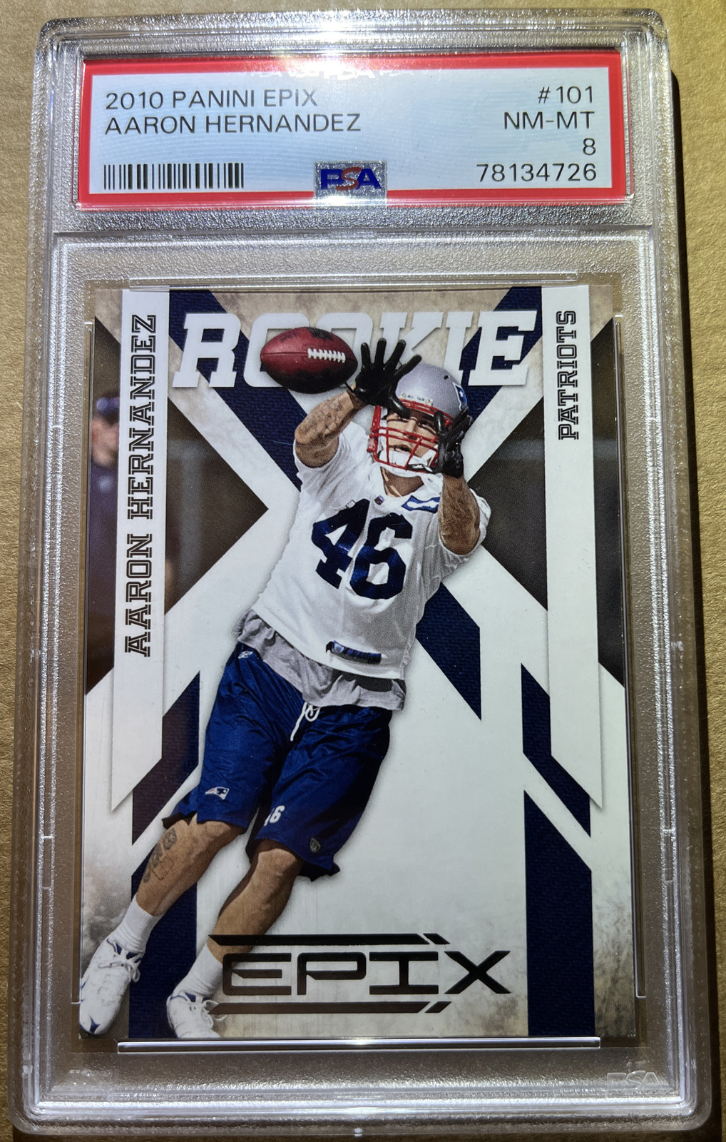 Aaron Hernandez Panini Epix #101 Base
