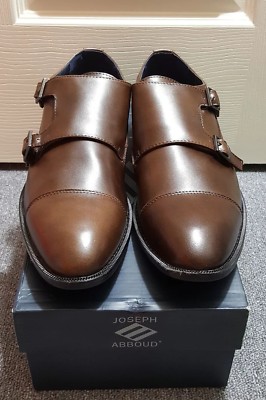 $175 Joseph Abboud Double Monk Strap Brown Leather Men display picture 1