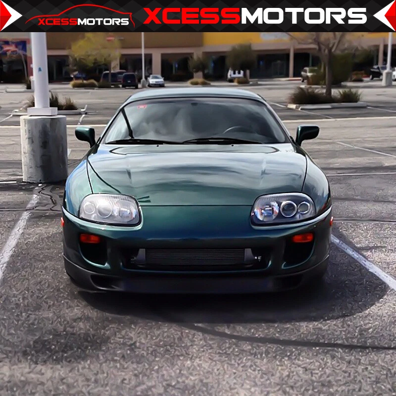 Fits 93-98 Toyota Supra V2 Style Unpainted Front Bumper Lip Spoiler Splitter PU Foto 2 de 4