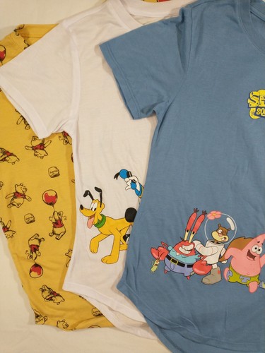 Kids SpongeBob/Mickey Mouse/Winnie the Poo Short Sleeve Droptail T Shirts - Picture 2 of 11