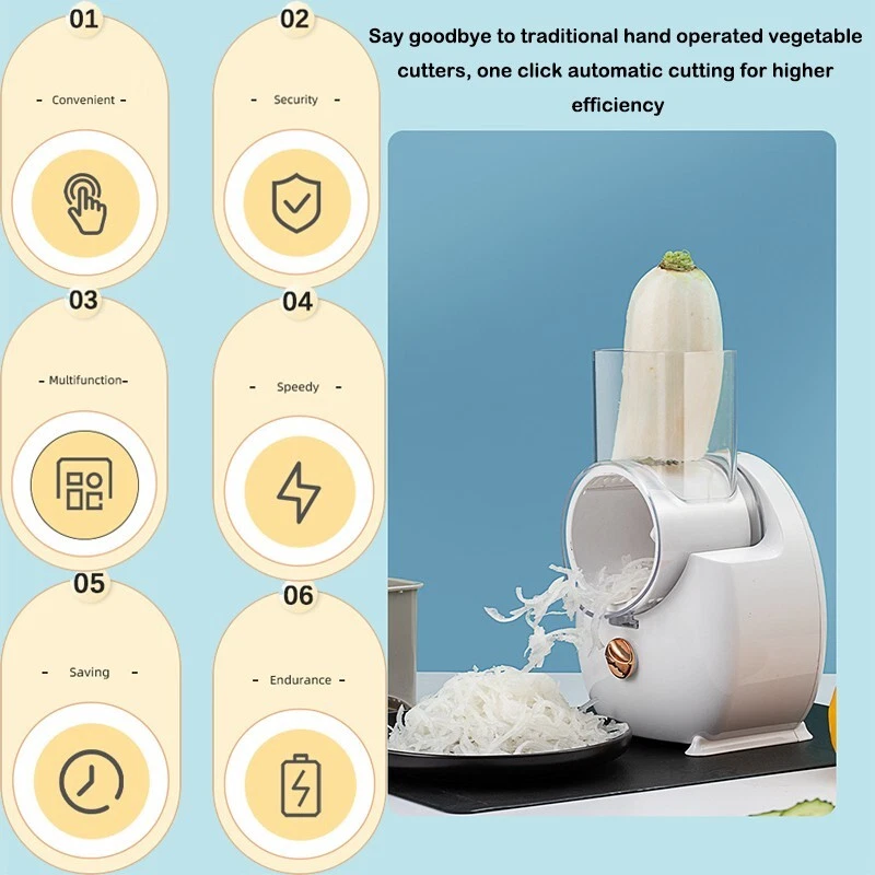 Automatic Vegetable Chopper Drum Slicer Electric Multifunctional Cheese Grater - Picture 2 of 15