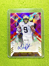 DONOVAN PEOPLES JONES AUTO PRIZM ROOKIE CARD # /49 SP RC 2020 Elite BROWNS LIONS