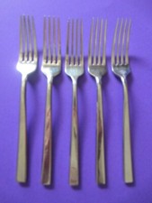 5 Dinner Forks ADDISON Reed & Barton Stainless Everyday Flatware China Glossy