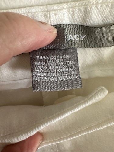Ellen Tracy White Cotton Blend Wide Leg Pants Size 14 - Picture 3 of 11