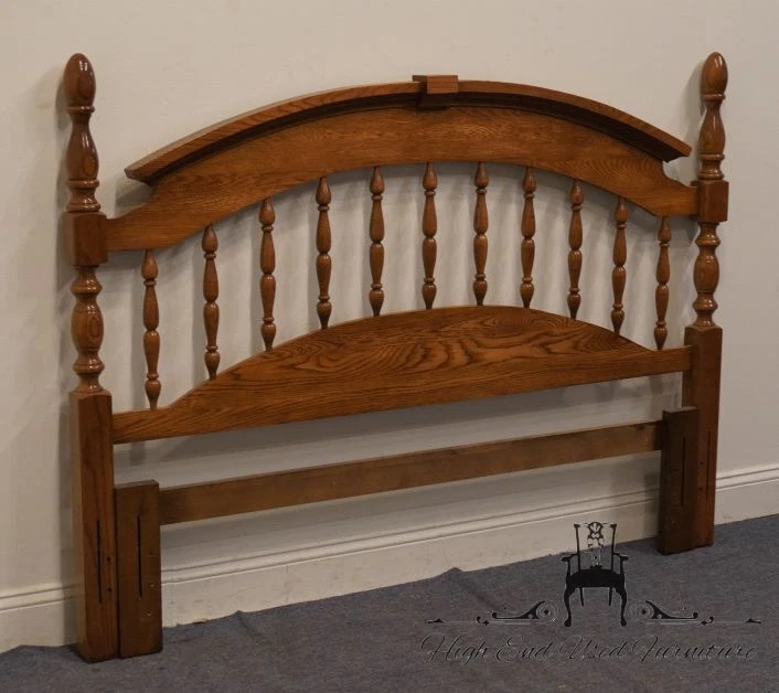 KINCAID FURNITURE Solid Oak Early American Queen Size Headboard 27-138 - Image 3 of 4