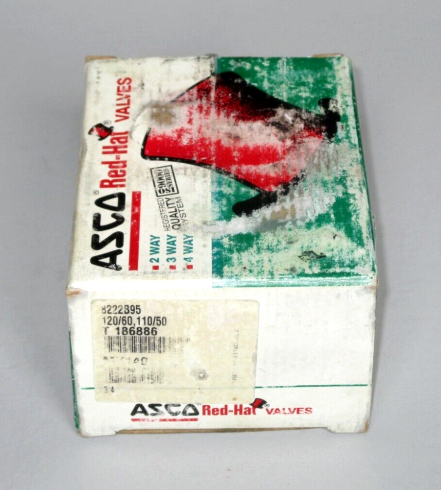 ASCO Steam Solenoid Valve 8222B95, 0-50 PSI, 3/4" NPT, 120V 60Hz -or- 110V 50Hz