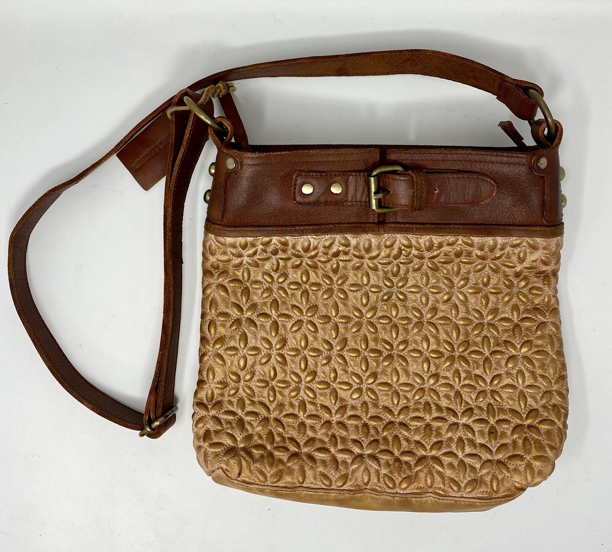 Anabaglish Leather Crossbody Bag Rust Brown Joan Quilted boho