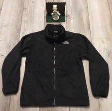 Vintage The North Face Jacket L 14-16 Black Denali Coat Full Zip Youth Junior