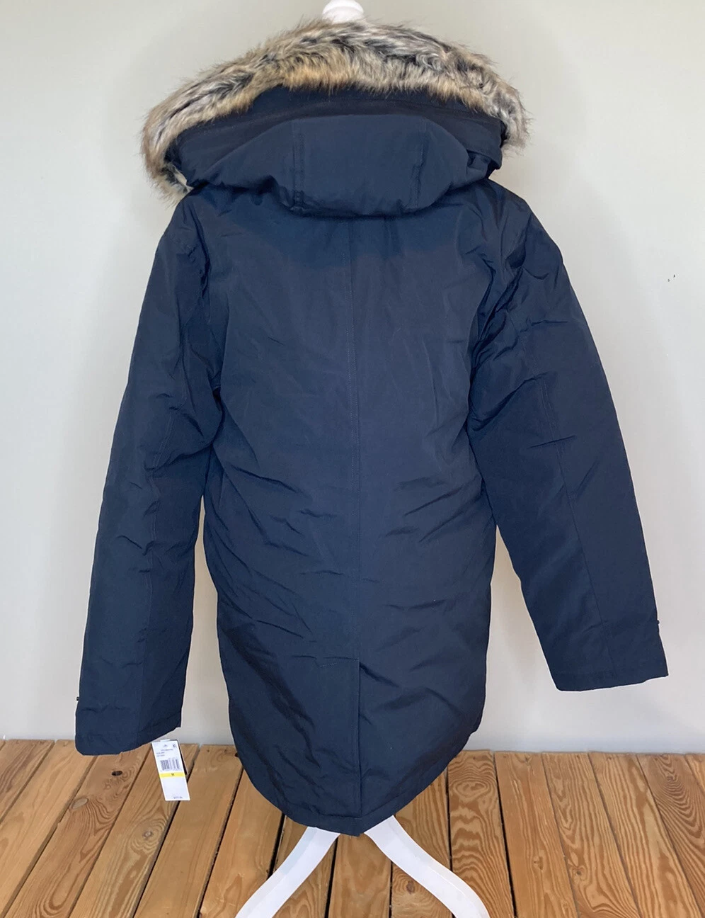 Cappotto tampone Michael Kors nuovo con etichette $375 donna in pelliccia sintetica con cerniera taglia M nero