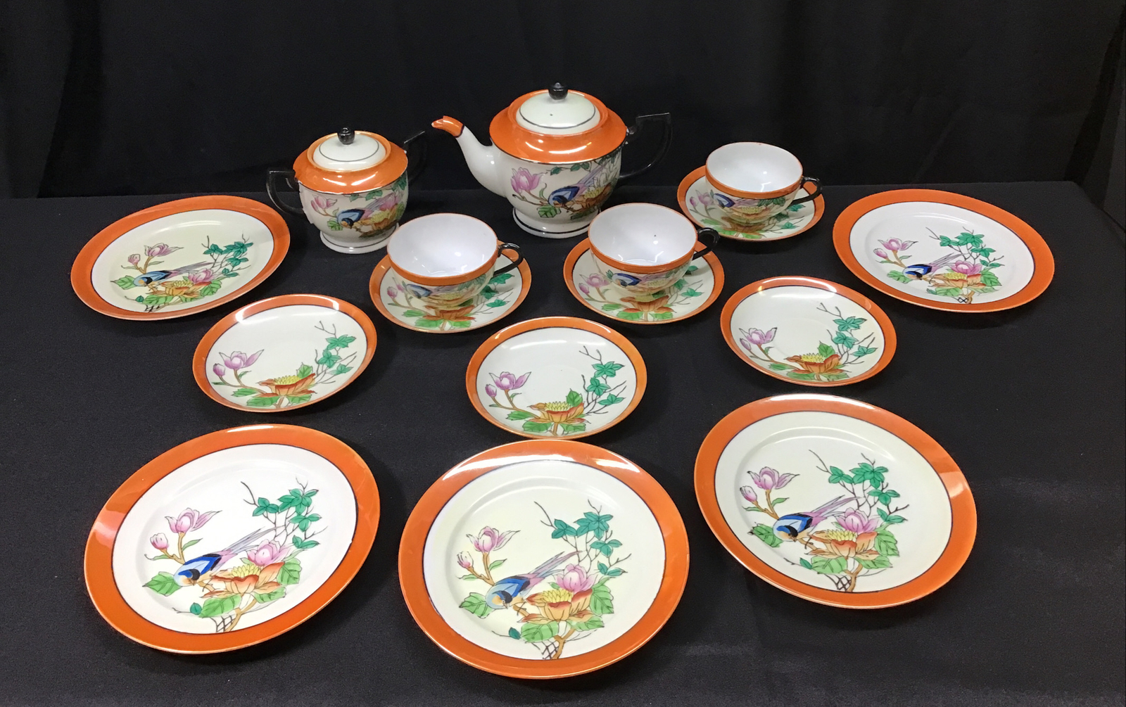 Vintage Japanese Chikaramachi Lusterware Luncheon Tea Set 17 Pieces