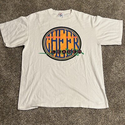 VTG 90s Lot 3 Cheer Spirit Shirt Adult L/XL White USA Single
