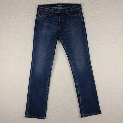 Hollister Jeans Mens 30 x 32 Slim Straight Leg Epic Flex Blue Dark 