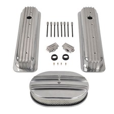 For Sbc Chevy Vortec 5.0 5.7 350 87-97 Short Finned Valve Cover 12 Air Cleaner For Sbc Chevy Vortec 5.0 5.7 350 87-97 Short Finned Valve Cover 12 Air Cleaner