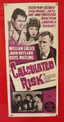 BERECHNETES RISIKO ORIGINAL 1963 DAYBILL KINO FILMPLAKAT William Lucas RAR