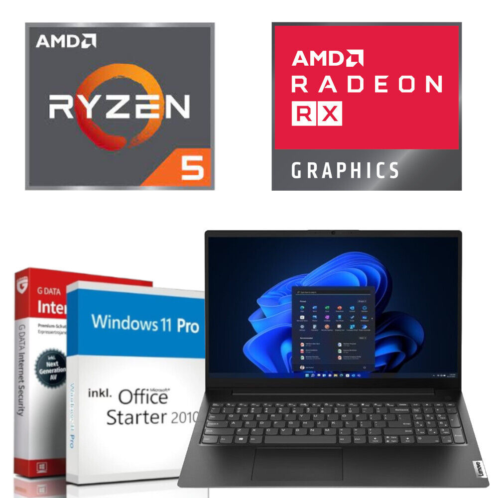 15.6 Windows 11 Lenovo Notebook AMD Ryzen 5 16GB DDR5 RAM Radeon RX 512GB SSD