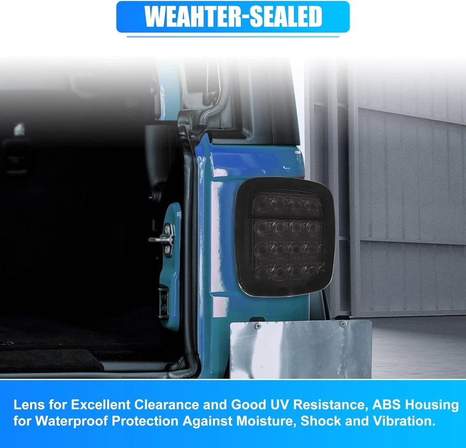 Luz trasera ahumada 16 LED parada de freno para Jeep Wrangler YJ TJ CJ universal Foto 4 de 4