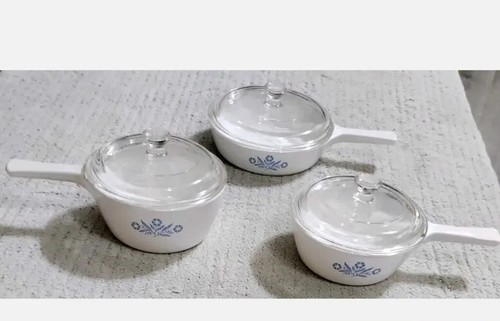 Corning Ware SET Griff Geschirr Kornblumenblau P-81-B P-82-B P-83-B mit Deckel