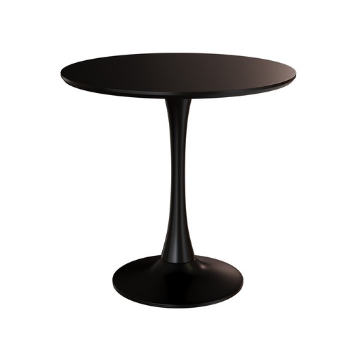 31.5" Round Dining Table Office Kitchen Table Metal Base Black For 2-4 People US - Picture 6 of 15