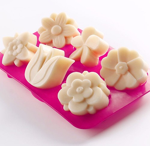 Stampo in silicone fiore giglio 6 cavità sapone fai da te stampo sapone fatto a mano venditore statunitense - Foto 2 di 2