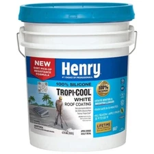 Henry 887 Tropi-Cool White 100% Silicone Waterproof Roof Coating Sealer 4.75 Gal
