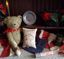 OLD GLORY CRACKERS VINTAGE COLONIAL PRIMITIVE STYLE AMERICA TUCK BOWL PILLOW