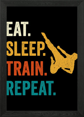 Eat Sleep Karate Repeat Gerahmtes Wandbild Poster Leinwanddruck Bild