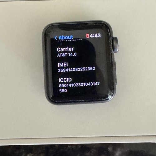 Apple Watch Series 3 38mm A1860 GPS Cellular Space Gray Apple Black Sport Band - Picture 15 of 16