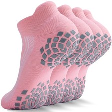 Pilates Grip Socks - Cushioned Slipper Non-Slip Grippy for Women Men Yoga - B...