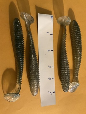 10ct SEXY SHAD 5  Paddle Tail SWIMBAITS Bass Fishing Keitech Style Lures