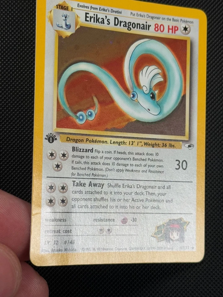 Erikas Dragonair 4/132 1ST EDITION Pokémon Card Gym Heroes Holo Rare - Image 3 of 4