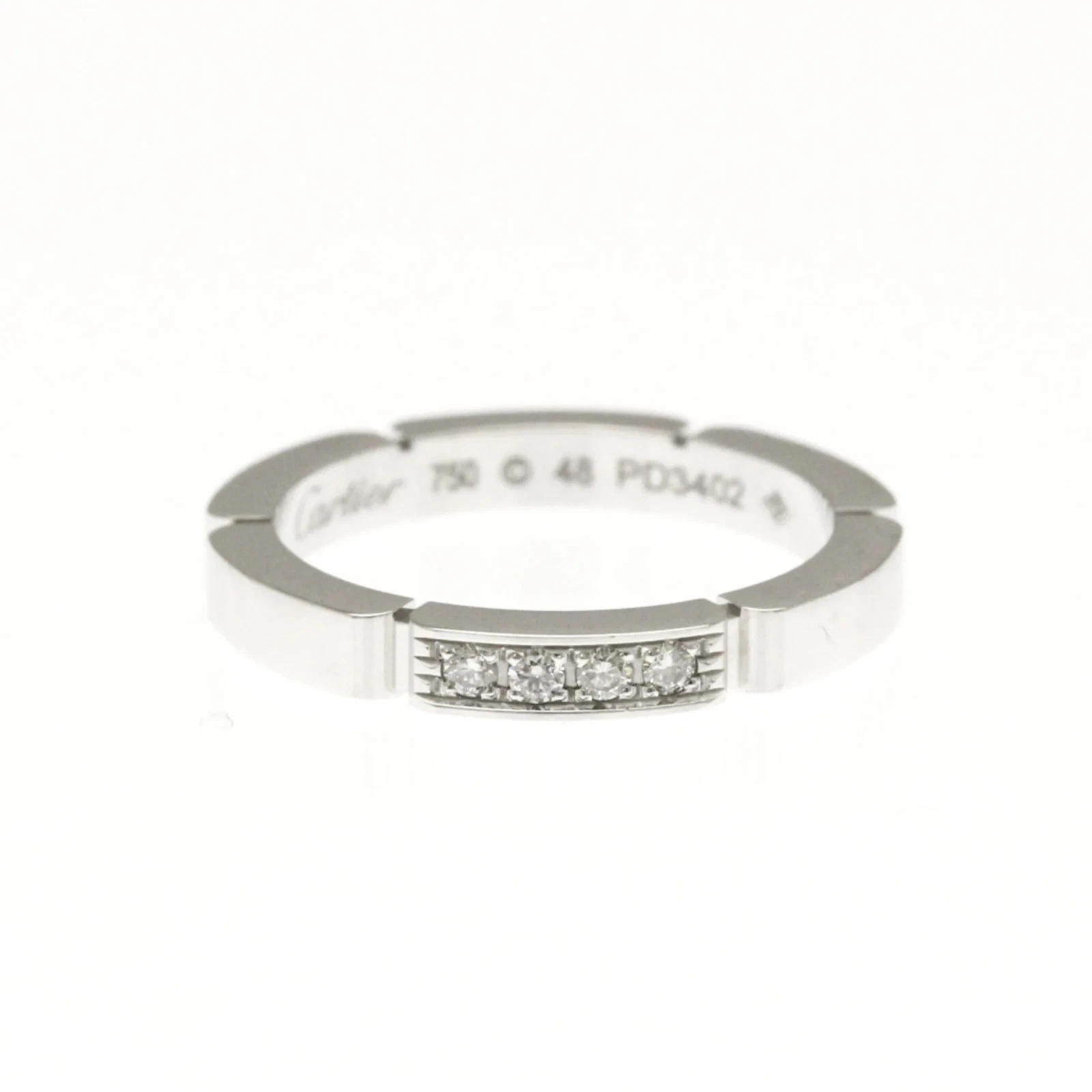 Cartier Maillon Panthère Ring 4P Diamond White Gold (18K) Fashion ... BF589148