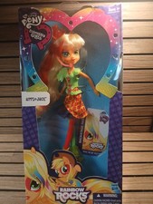 My Little Pony Equestria Girls Applejack Doll Neon Rainbow Rocks New