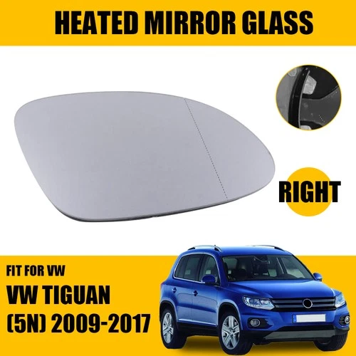 For Volkswagen Tiguan 2009-2017 Right Side Heated Mirror Glass w/ Backing Plate