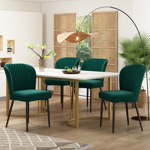 Grupo de comedor, (Juego,140×80×75cm Mesa de comedor con 4 sillas), Juego de mesa de cocina moderna - Imagen 3 de 33