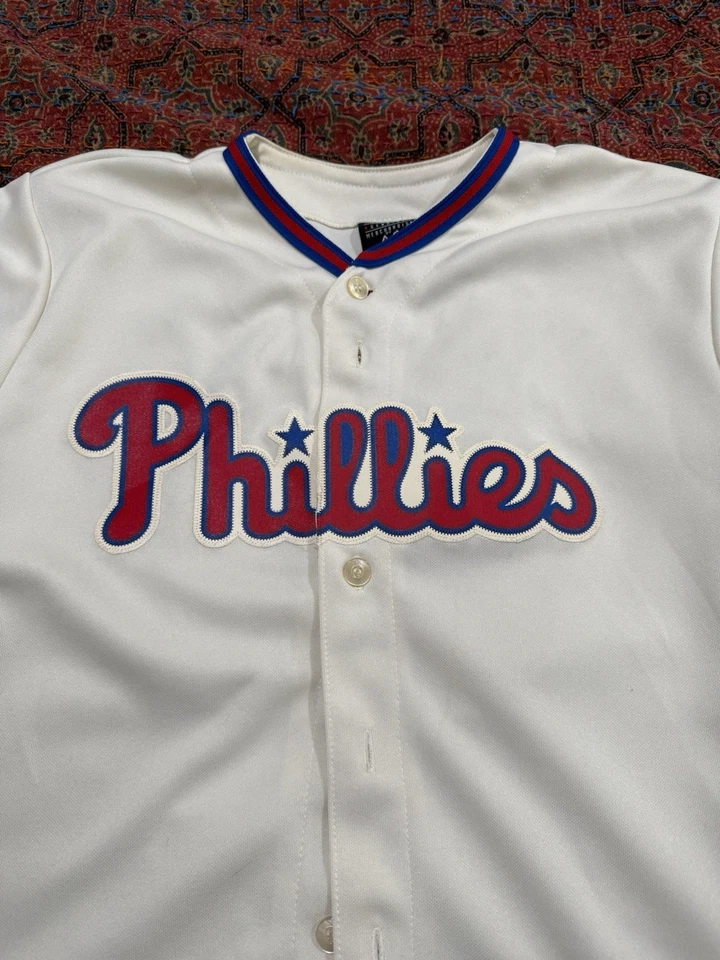 Majestic Auténtico Philadelphia Phillies Roy Halladay Juvenil Jersey Talla Grande Foto 3 de 4