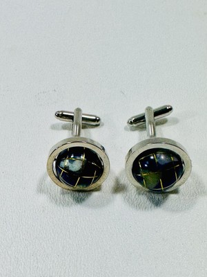 Globe Pair Cufflinks Really Spin Earth Wedding Fancy Cuff Link Mens Fashion