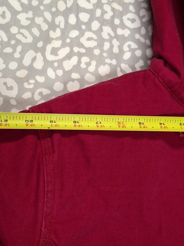 Polar King By Key 短款常规红色连帽帆布鸭涤纶衬里外套 — 第 3/4 张图片