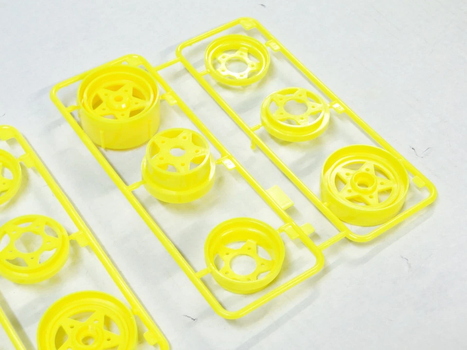 NEW TAMIYA GRASSHOPPER Wheels Front & Rear YELLOW FROG HORNET TGKG - Image 2 of 3