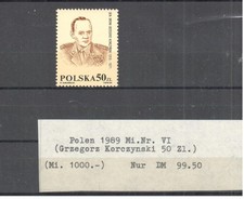 Poland 1989 Not issued Gen. Korczynski MNH,** VF