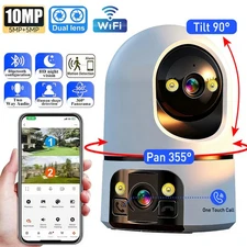 10MP Dual Lens Wireless Security Camera System Home 2.4G Wifi Night Vision Cam