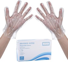 Disposable Food Prep Gloves 500PCS, Plastic Food Handling Gloves, One Size