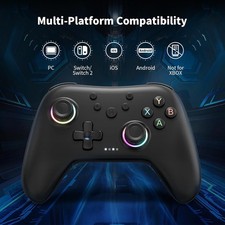 Wireless Controller for PC Switch w Dual Vibrations Back Buttons (Black) 2