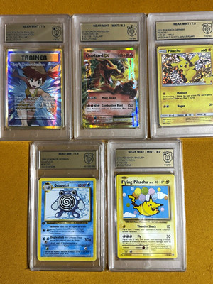 Pokémon TCG 5er Lot Charizard EX Pikachu MC , Misty ,Flying Pikachu Quaputzi 1ED