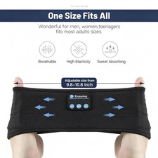 Soft Bluetooth Music Headband, Wireless Sleep Earphones Headband for Side Sleepe