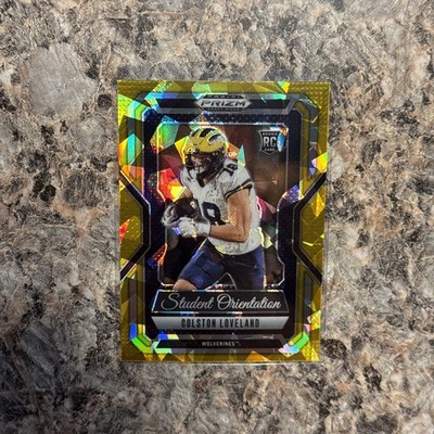 2025 Prizm Draft Picks Colston Loveland #14 Gold Ice Student Orientation Bears