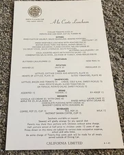 1949 Santa Fe California Limited Dining Car Menu Fred Harvey Service